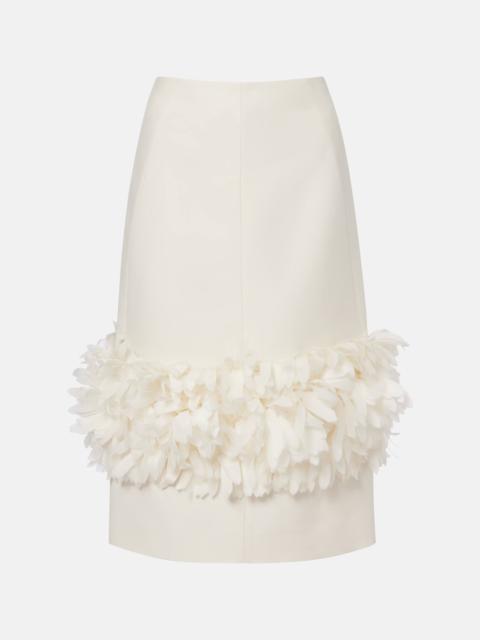 TOTEME Petal wool and silk midi skirt