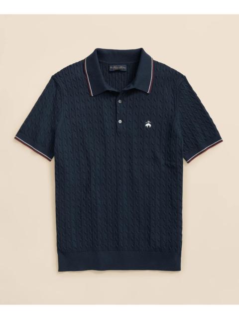 Brooks Brothers Cable Knit Archive Tennis Polo in Supima® Cotton