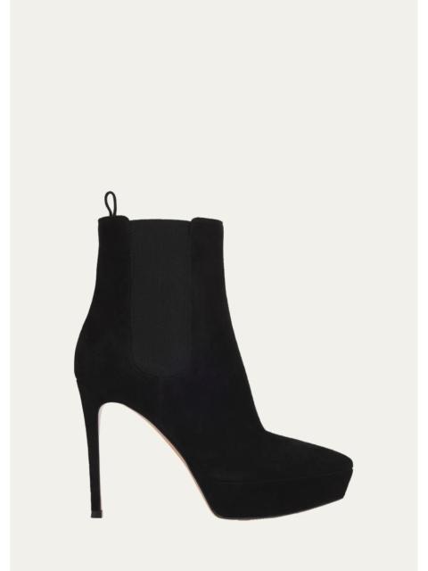 Gianvito Rossi 85mm Suede Platform Booties