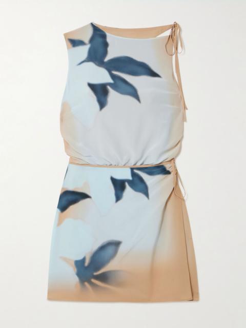 SIR. Open-back silk crepe de chine mini dress Blue