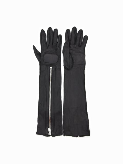 Guidi Long Full Grain Leather Gloves in Black