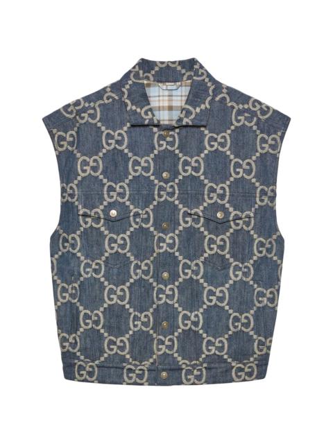 GUCCI button-fastening reversible GG gilet