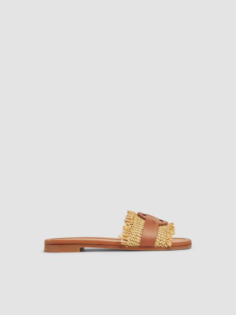 Bell Raffia & Leather Slides