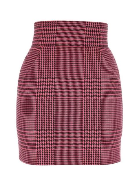 Embroidered polyester blend mini skirt