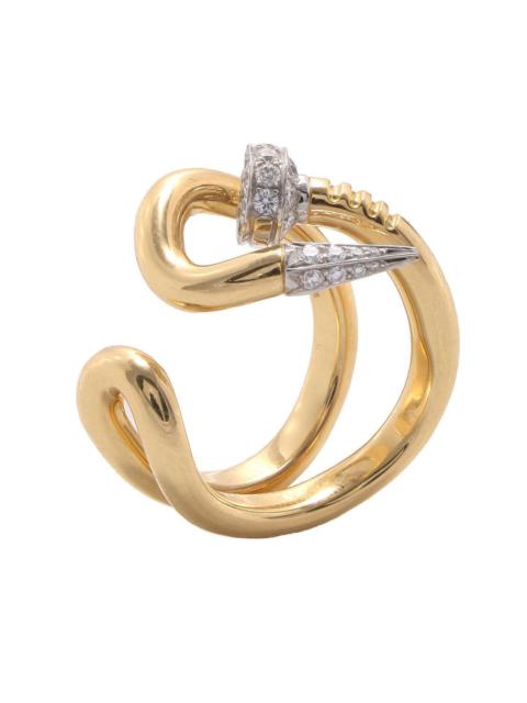 DAVID WEBB Diamond Bent Nail Ring 1