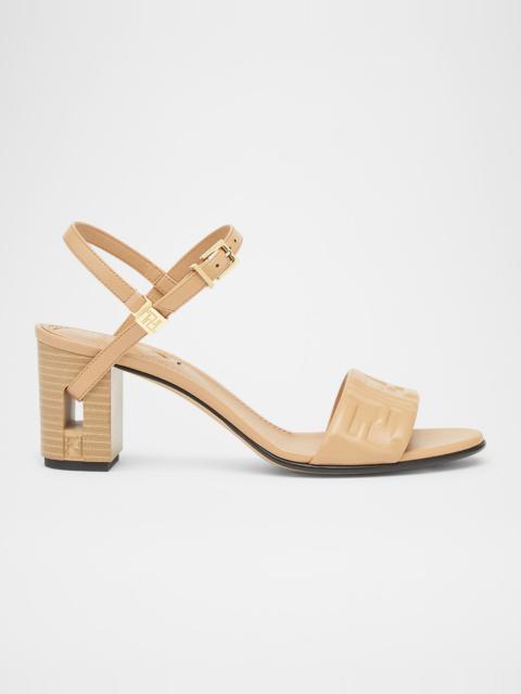 FENDI Delfina FF Leather Block-Heel Sandals
