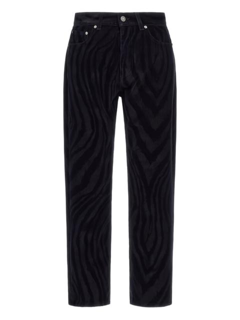 Roberto Cavalli zebra-print velvet trousers