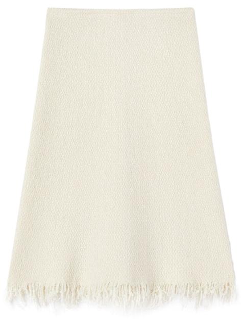 Jil Sander A-line frayed-detail skirt