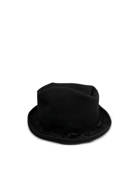 Yohji Yamamoto ruffled-trim fedora hat
