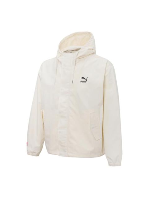 PUMA Windbreaker Hoodied Jacket 'White' 537523-65