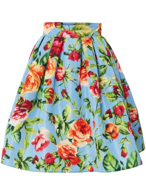 CAROLINA HERRERA floral-print buckle-fastening skirt