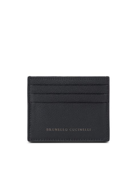 Brunello Cucinelli grained calfskin card case