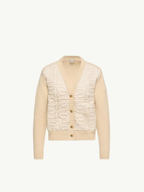 Moncler Chain Quilted Padded V-Neck Cardigan