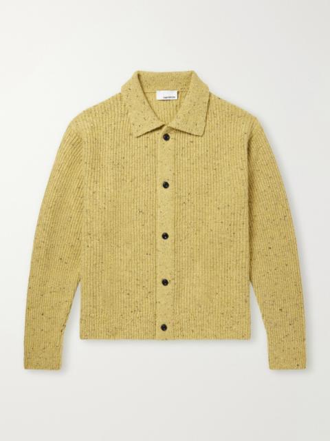 sage NATION Wiral Ribbed-Knit Wool Cardigan
