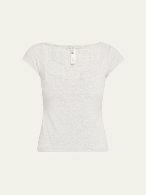 SKIMS Scoop-Neck Cotton Jersey Tee