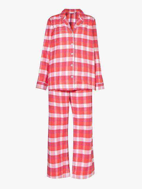 Derek Rose Kelburn checked cotton pyjama set