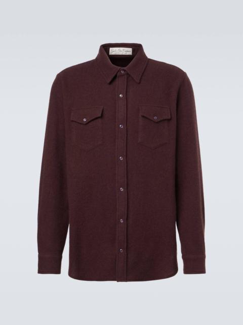 God’s True Cashmere Claret cashmere shirt with amethyst