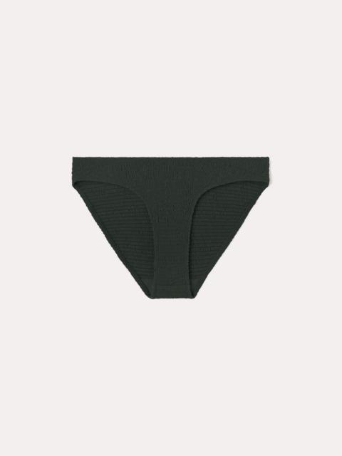 Totême Smocked mini bikini bottoms dark green