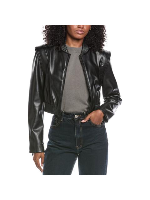 SIMKHAI SIMKHAI Doreen Vegan Leather Bomber Jacket