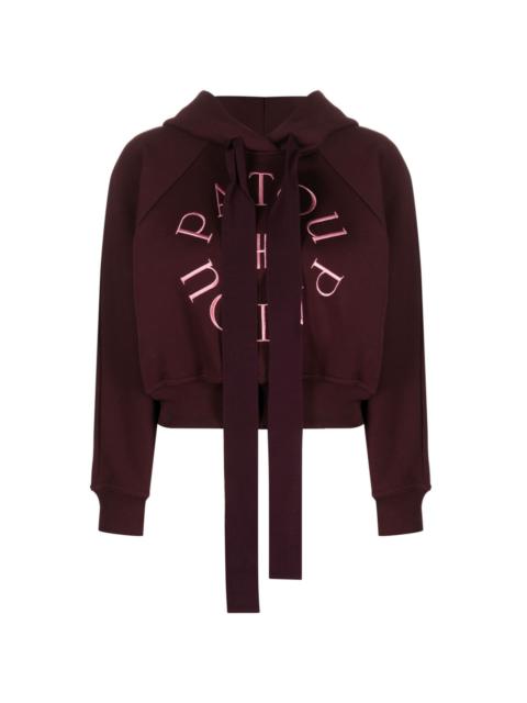 PATOU embroidered-logo cropped hoodie