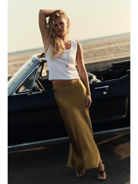 FREE PEOPLE Valeria Midi Slip Skirt