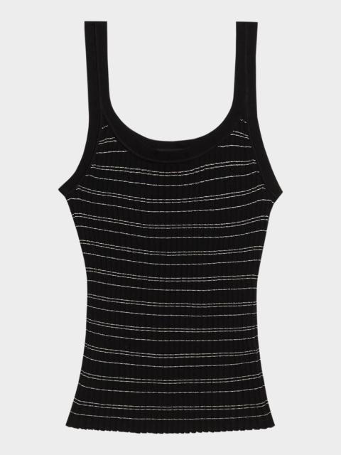 Theory Stripe Scoop-Neck Tank Top