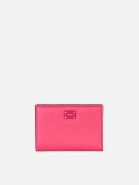 Dolce & Gabbana Small calfskin wallet with branded plate