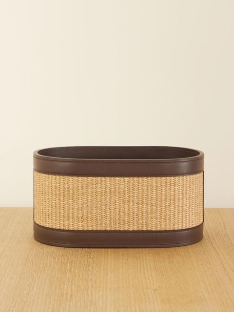 Brunello Cucinelli Raffia and leather basket Brown