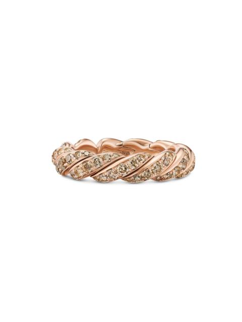 DAVID YURMAN Women's Pavéflex Band Ring in 18K Rose Gold - Cognac Diamond