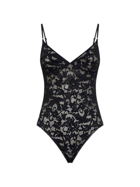 Zimmermann lace-embroidered V-neck bodysuit