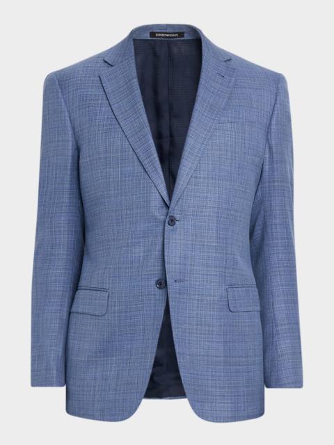 EMPORIO ARMANI Men's Wool G Line Blurred Plaid Sport Coat
