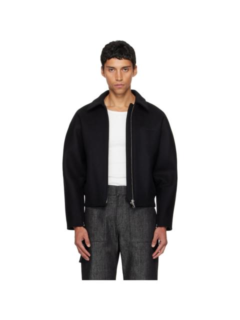 courrèges Black Embroidered Wool Bomber Jacket