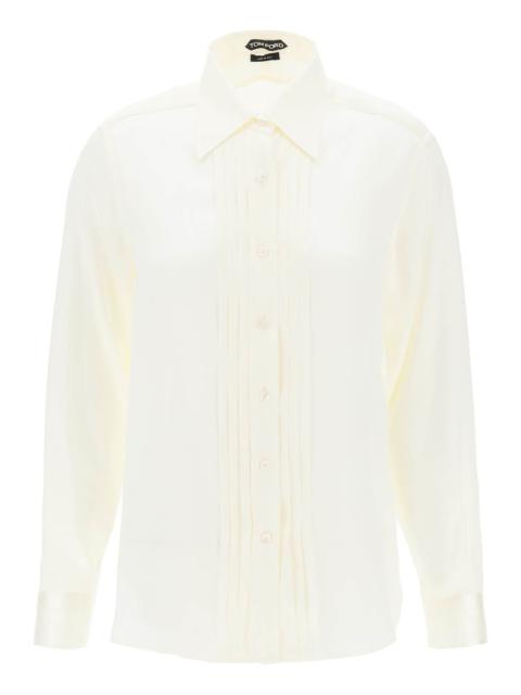 SILK CHARMEUSE BLOUSE SHIRT