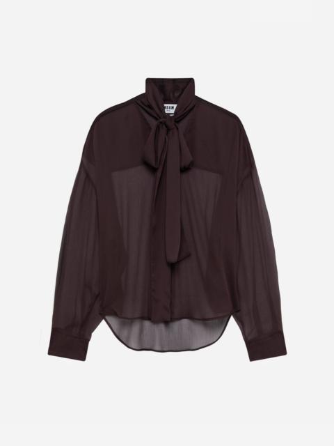 MSGM Crepon shirt with scarf