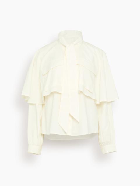 Sea Tristan Long Sleeve Cape Top in Cream