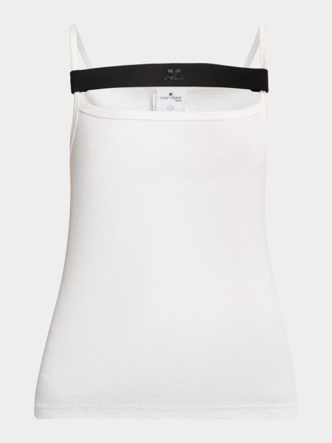 courrèges 90s Rib Strap Tank Top