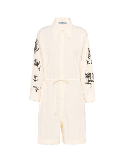 Prada Printed chambray jumpsuit