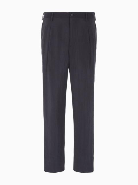 Two-dart trousers in silk-blend twill