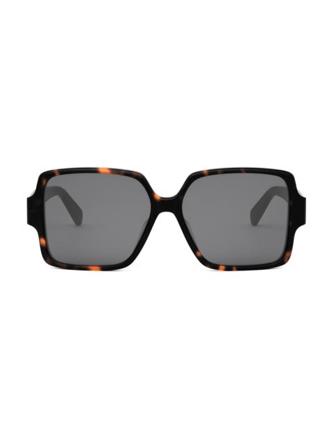 CELINE Women's Triomphe 60MM Square Sunglasses - Dark Havana Smoke