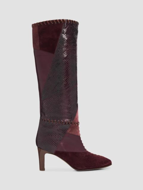 Zimmermann Women's Alchemy 75MM Patchwork Leather Knee-High Boots - Mahogany