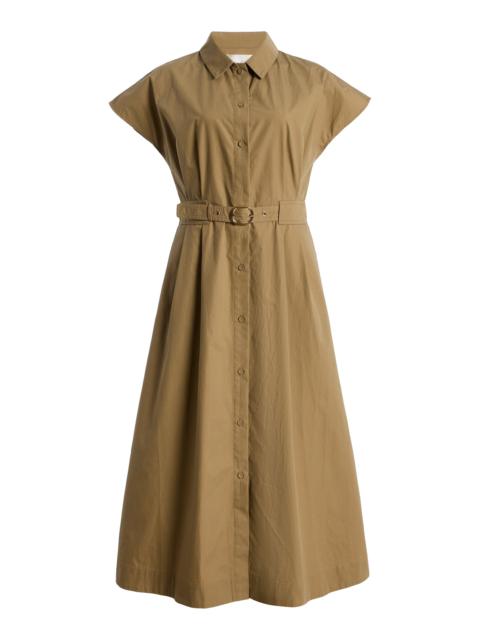Cara Cara Sawyer Belted Cotton Midi Dress khaki