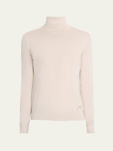 Brioni Men's Cashmere and Silk Slim Turtleneck Sweater