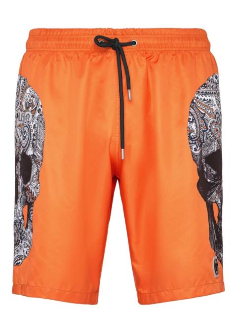 skull-print swim shorts