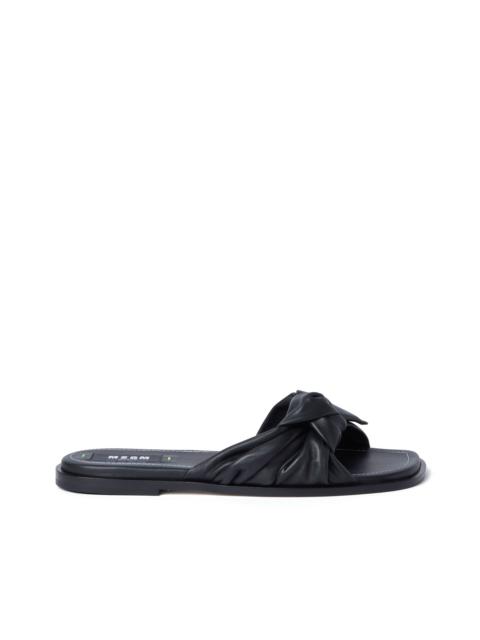 MSGM Nappa leather slippers with knotted band