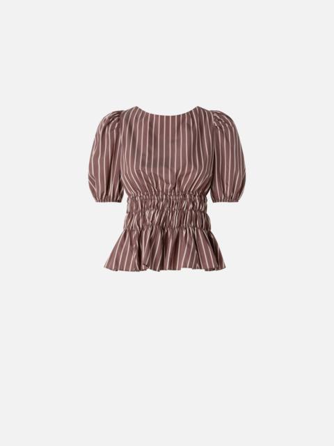 PINKO STRIPED CROPPED TOP WITH OPEN BACK
