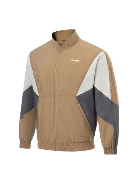 Li-Ning Li-Ning Logo Color Block Training Waterproof Jacket 'Light Brown Grey' AFDT385-7