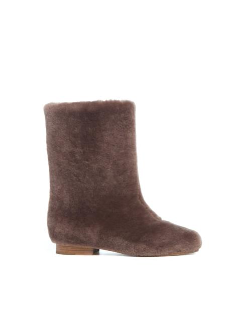 GABRIELA HEARST Tina Ankle Boot in Mocha Shearling
