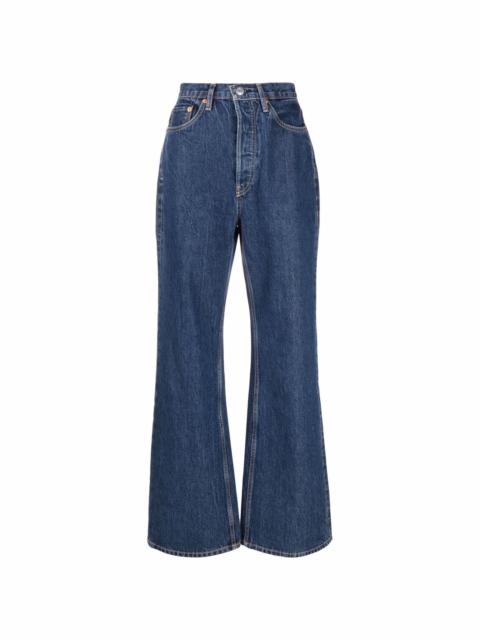 high-waisted bootcut jeans