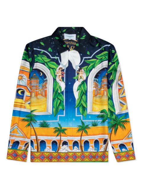 CASABLANCA Maison DÂ´ete Cuban Collar Long Sleeve Shirt Multicolor
