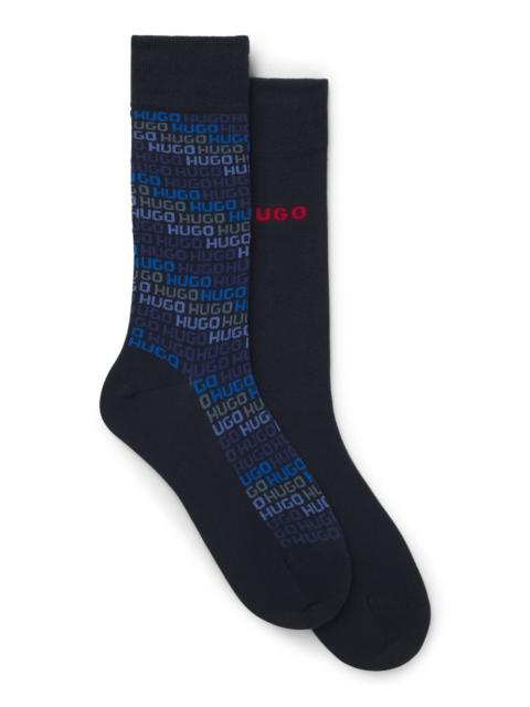 HUGO TWO-PACK OF REGULAR-LENGTH SOCKS WITH LOGO DETAILS